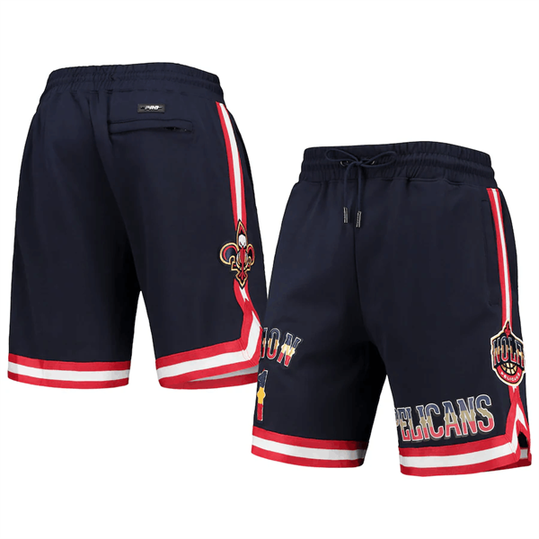 Men's New Orleans Pelicans #1 Zion Williamson Navy Shorts Men's New Orleans Pelicans #1 Zion Williamson Navy Shorts